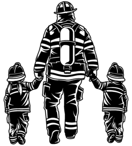Father, Son and Daughter Firefighter